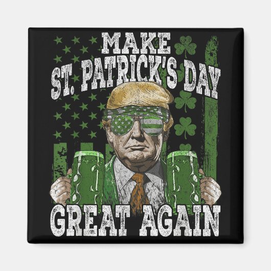 st patricks day素晴らしを再び米国国旗の聖にする マグネット (正面)