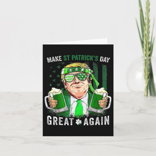 St patricks day素晴らし再びおもしろいトランプの女性 カード (正面)