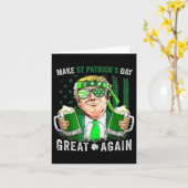 St patricks day素晴らし再びおもしろいトランプの女性 カード (黄色い花)