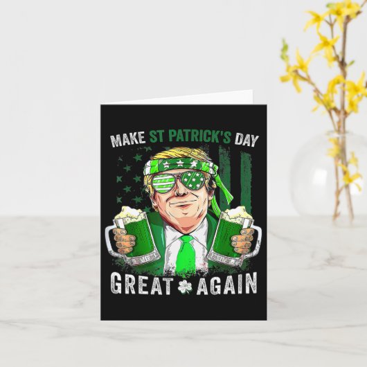 St patricks day素晴らし再びおもしろいトランプの女性 カード (黄色い花)