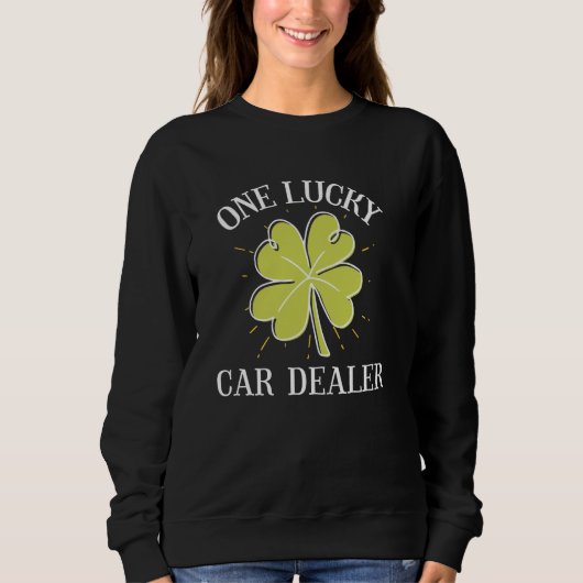 St patricks day自動車販売店向けグラフィックワンラッキーズ スウェットシャツ (正面)