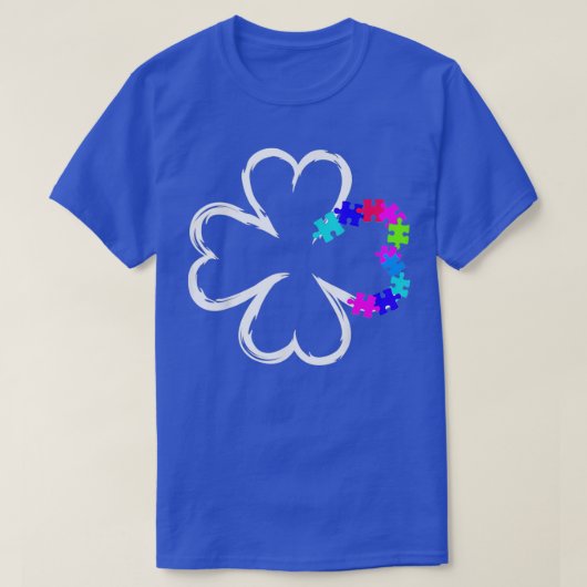St patricks day自閉症シャムロックパズルマムアイルランド tシャツ (デザイン正面)