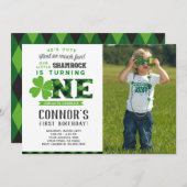 St Patrick's Day誕生日招待状と写真 招待状 (正面/裏面)