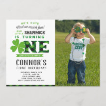 St Patrick's Day誕生日招待状と写真