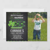 St Patrick's Day誕生日招待状と写真 招待状 (正面)