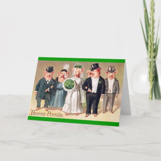 st patricks day豚 カード (正面)