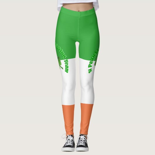 St patricks day飲みチームのアイルランド国旗 レギンス (正面)