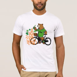 St patricks day飲み熊アイリッシュおもしろいビール tシャツ