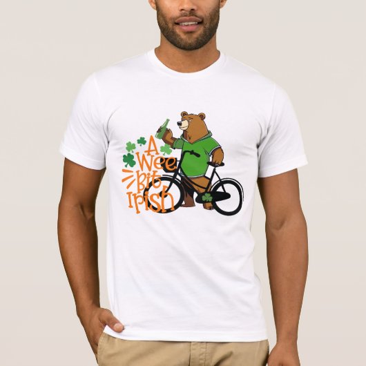St patricks day飲み熊アイリッシュおもしろいビール tシャツ (正面)