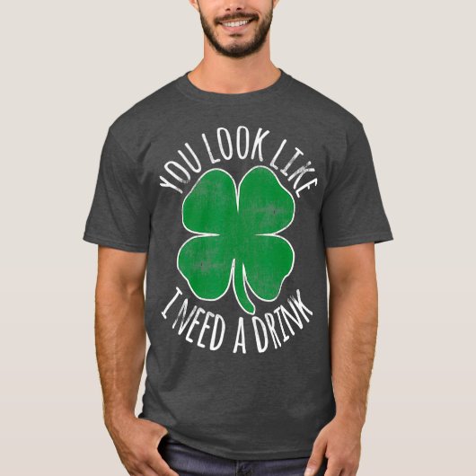 St patricks day飲み物が欲しそうだな tシャツ (正面)
