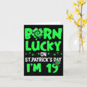 St patricks day19誕生日ボーイガール19年Ol カード (黄色い花)