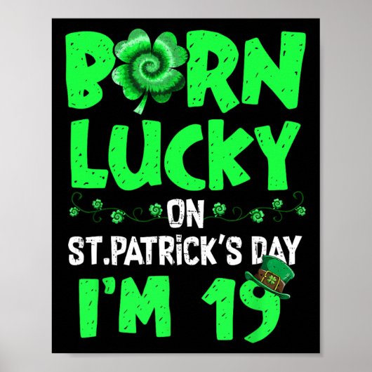St patricks day19誕生日ボーイガール19年Ol ポスター (正面)