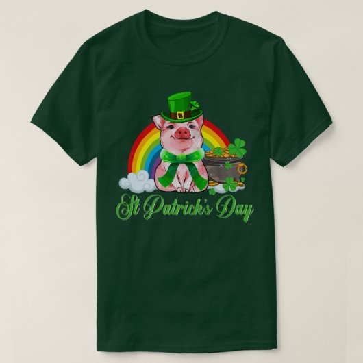St patricks day2022レプレショーーンピッグ恋人の女性ギ tシャツ (デザイン正面)