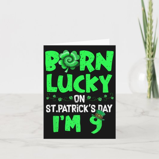 St patricks day9th誕生日ボーイガール9歳 カード (正面)