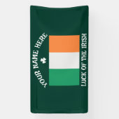 St Patrick's Day アイルランド旗 カスタムネーム シャムロック 横断幕 (縦)