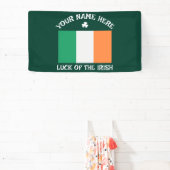 St Patrick's Day アイルランド旗 カスタムネーム シャムロック 横断幕 (インサイチュ)