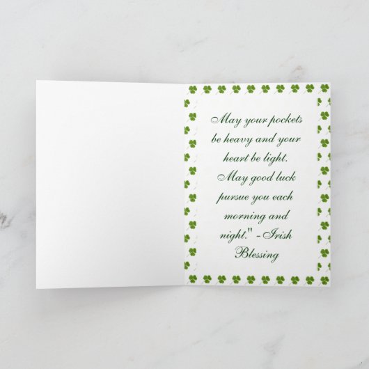 St. Patrick's Day カード (内部)