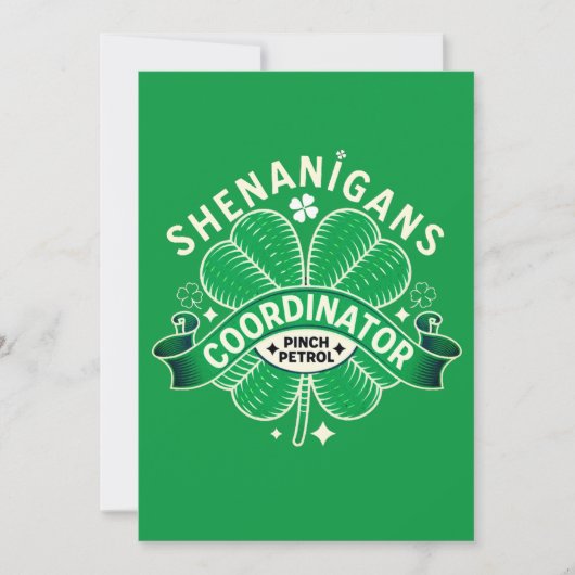 St patricks day – シェナニガンズコーディネーター 招待状 (正面)
