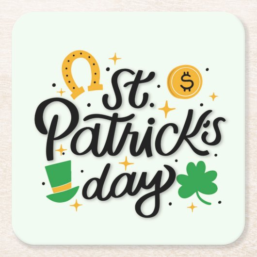 St patricks day スクエアペーパーコースター (正面)