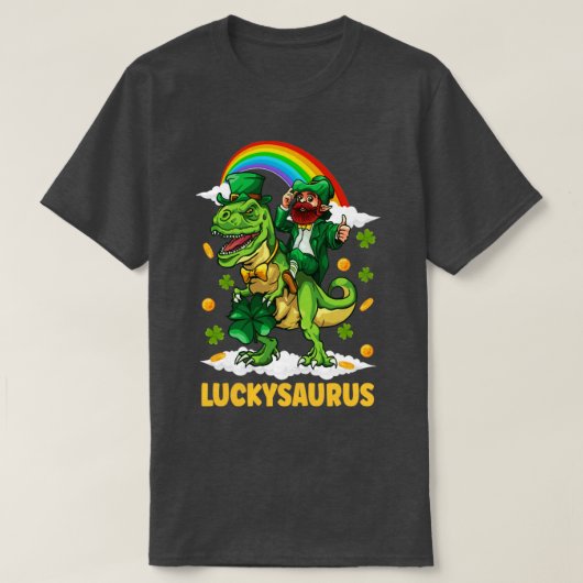 St patricks day・トレックス・ディノ・レプレシャンTレックス・ディノー Tシャツ (デザイン正面)