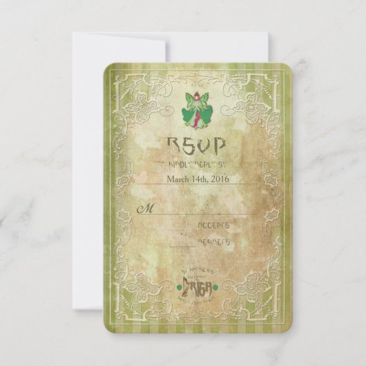 St.Patricks Day -パーティー招待状RSVP 出欠カード (正面)