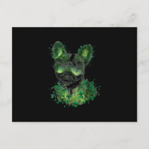 St patricks day·ボストン·テリアー·シャムロックペットドッグ シーズンポストカード