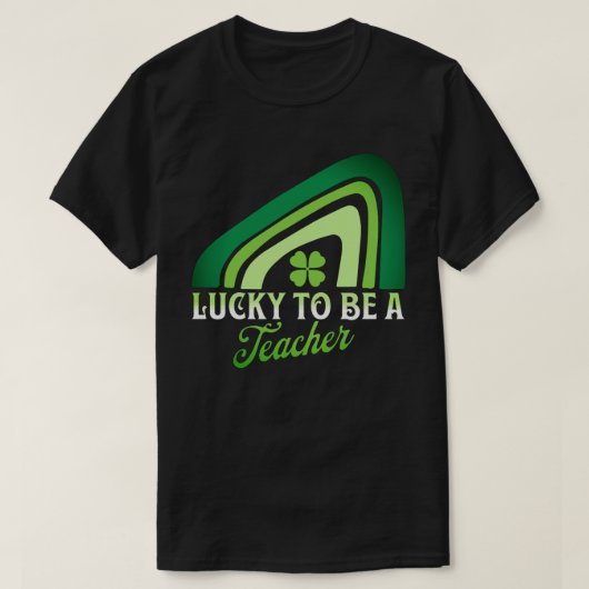 St patricks day – ラッキーな先生レインボー tシャツ (デザイン正面)