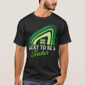St patricks day – ラッキーな先生レインボー tシャツ (正面)