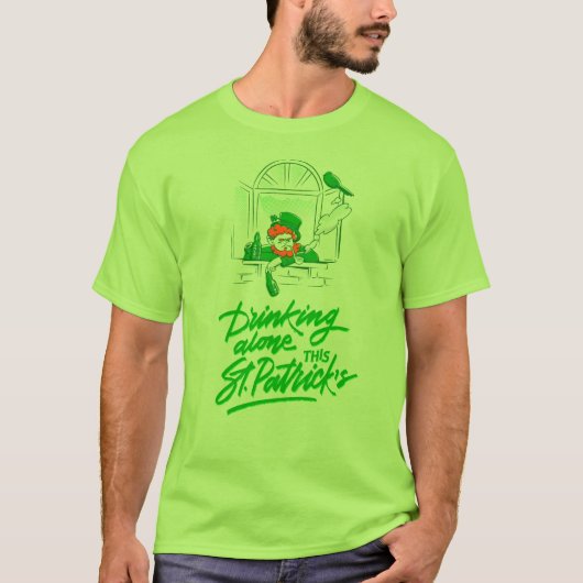 st patricks day・レプラチョーヤー独飲 tシャツ (正面)