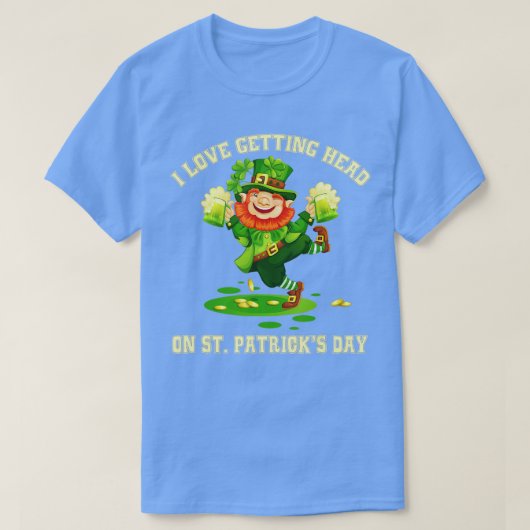 st patricks day・レプラーヘンで頭を下げるのが大好き tシャツ (デザイン正面)