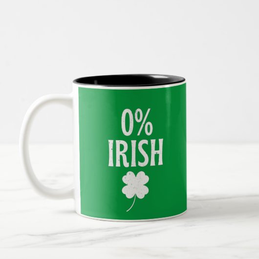 St Patrick's Day 0% Irish ツートーンマグカップ (左)