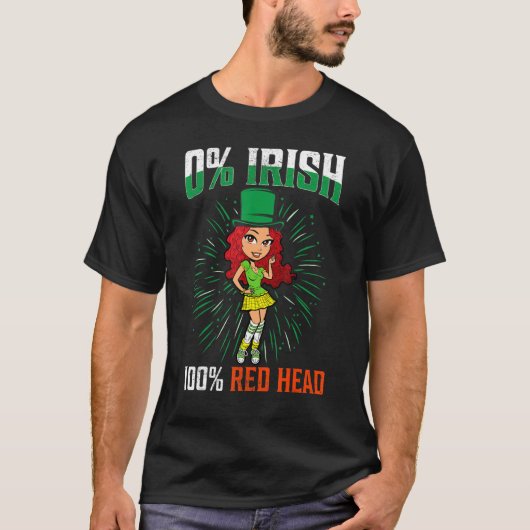 St Patrick's Day 0 Irish 100 Red Heart 1 Tシャツ (正面)
