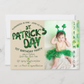 St Patrick's Day 1st BIRTHDAY – フォト招待状 招待状 (正面)