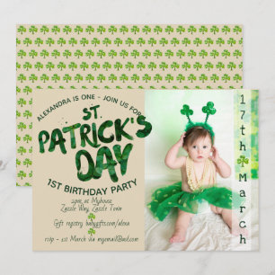 St Patrick's Day 1st BIRTHDAY – フォト招待状 招待状
