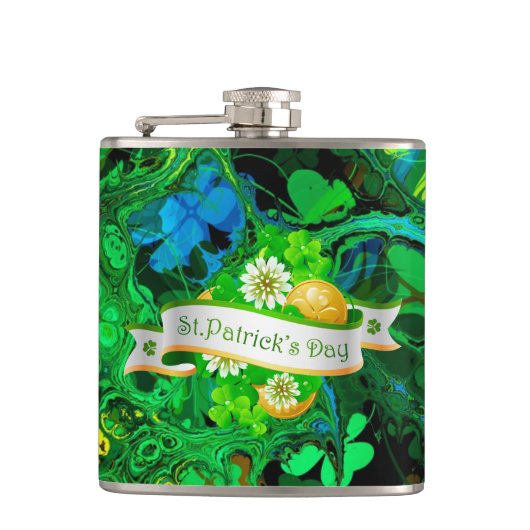 St.Patrick's Day 26 Flaskのオプシ包まれたョン フラスク (正面)