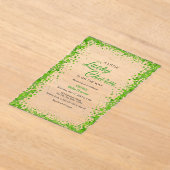St Patrick's Day A Little Lucky Charm Baby Shower  アクリル招待状 (レイダウン)