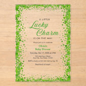 St Patrick's Day A Little Lucky Charm Baby Shower  アクリル招待状 (正面)