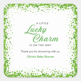 St Patrick's Day A Little Lucky Charm Baby Shower  スクエアシール