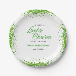 St Patrick's Day A Little Lucky Charm Baby Shower  ペーパープレート