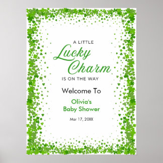 St Patrick's Day A Little Lucky Charm Baby Shower  ポスター