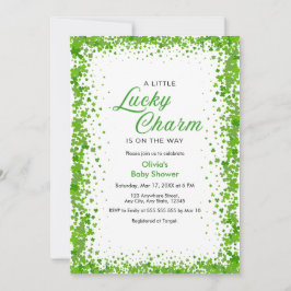 St Patrick's Day A Little Lucky Charm Baby Shower  招待状