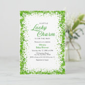 St Patrick's Day A Little Lucky Charm Baby Shower  招待状 (スタンド正面)