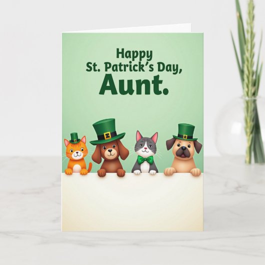 St Patricks Day Aunt Card カード (正面)