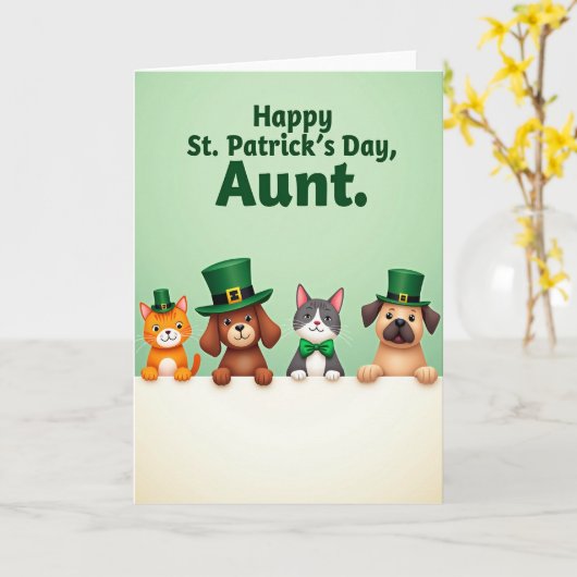 St Patricks Day Aunt Card カード (黄色い花)
