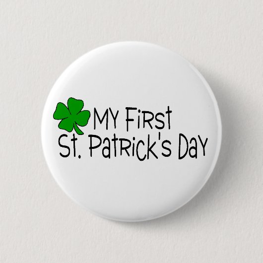 St patricks day Babys最初St. Patricks日 缶バッジ (正面)