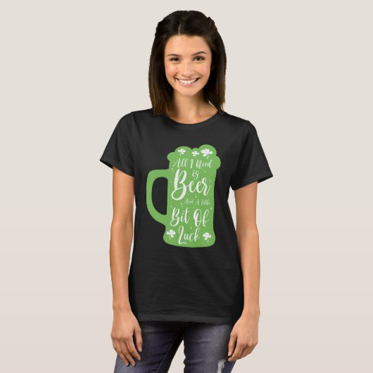 St Patrick's Day Beer Shamrock Clover Luck Saint P Tシャツ (正面フル)
