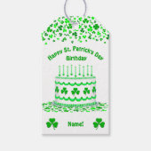 St Patrick's Day Birthday Cake Custom Candles ギフトタグ (正面)