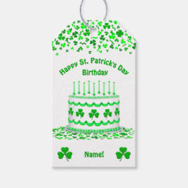 St Patrick's Day Birthday Cake Custom Candles ギフトタグ