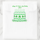 St Patrick's Day Birthday Cake Custom Candles スクエアシール (バッグ)
