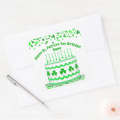 St Patrick's Day Birthday Cake Custom Candles スクエアシール (封筒)